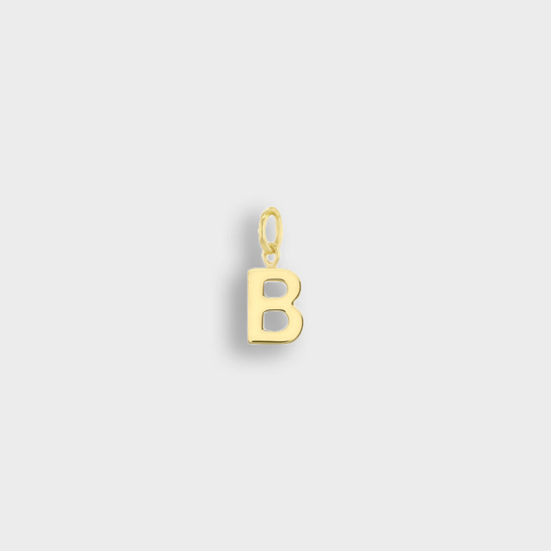 Charm Letter "B" 9k Yellow Gold