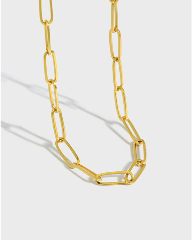 Gold Paperclip Chain Necklace