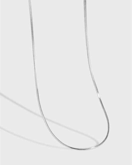 Silver Delicate 8-Sided Snake Chain Necklace