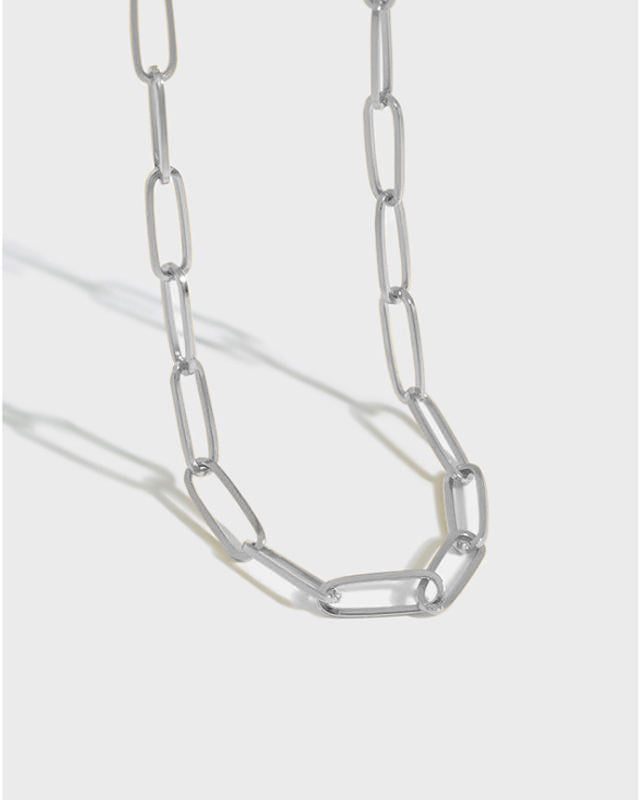 Silver Paperclip Chain Necklace