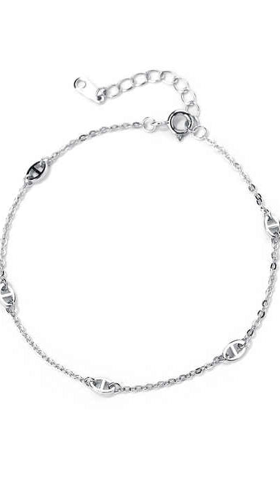 Sterling Silver Bracelet with Infinity Link Accents