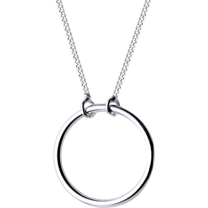 Sterling Silver Open Ring Pendant Necklace